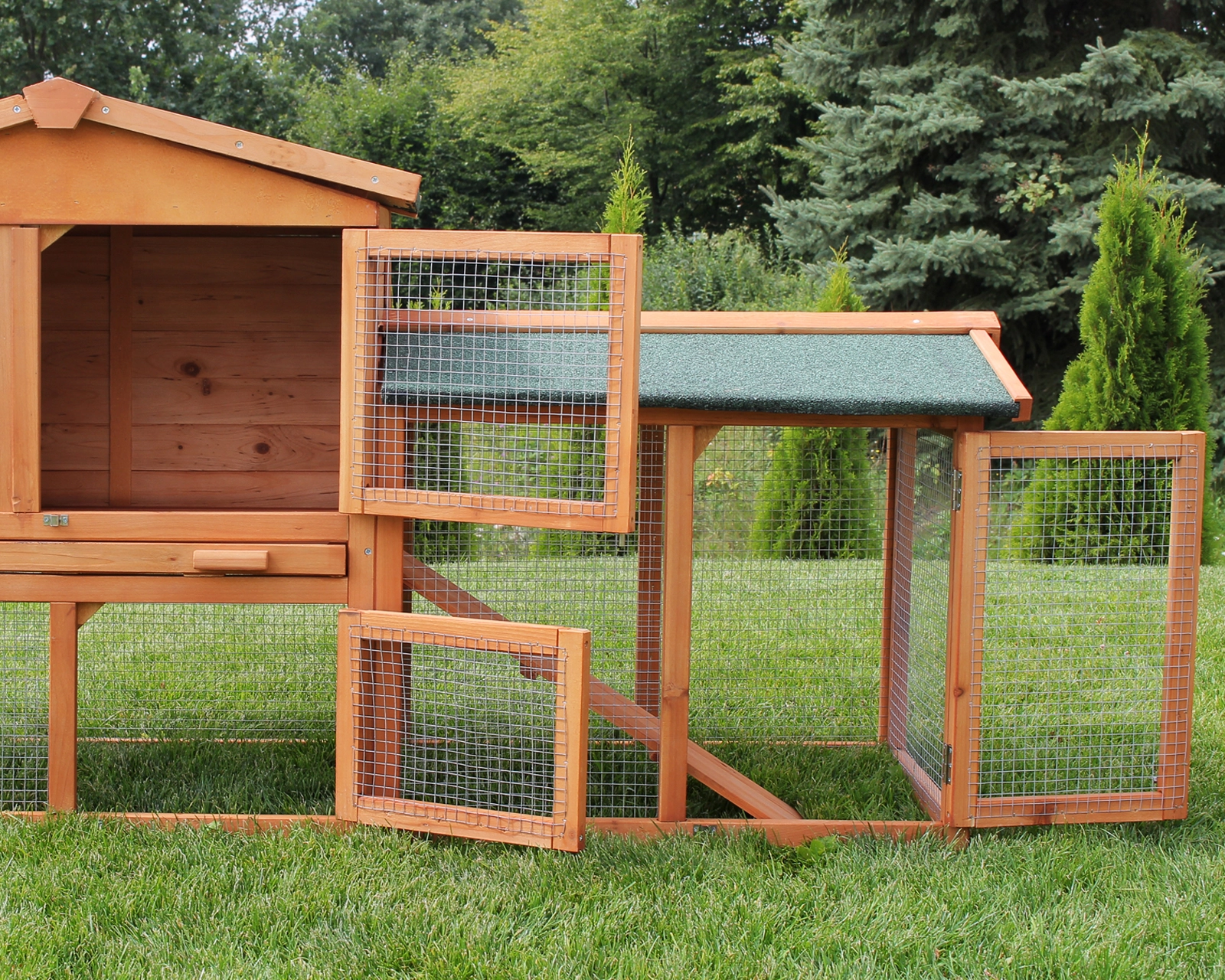 Miweba Hasenstall MH-03 Doppelstockhaus mit Garten kaninchenstall mit auslauf