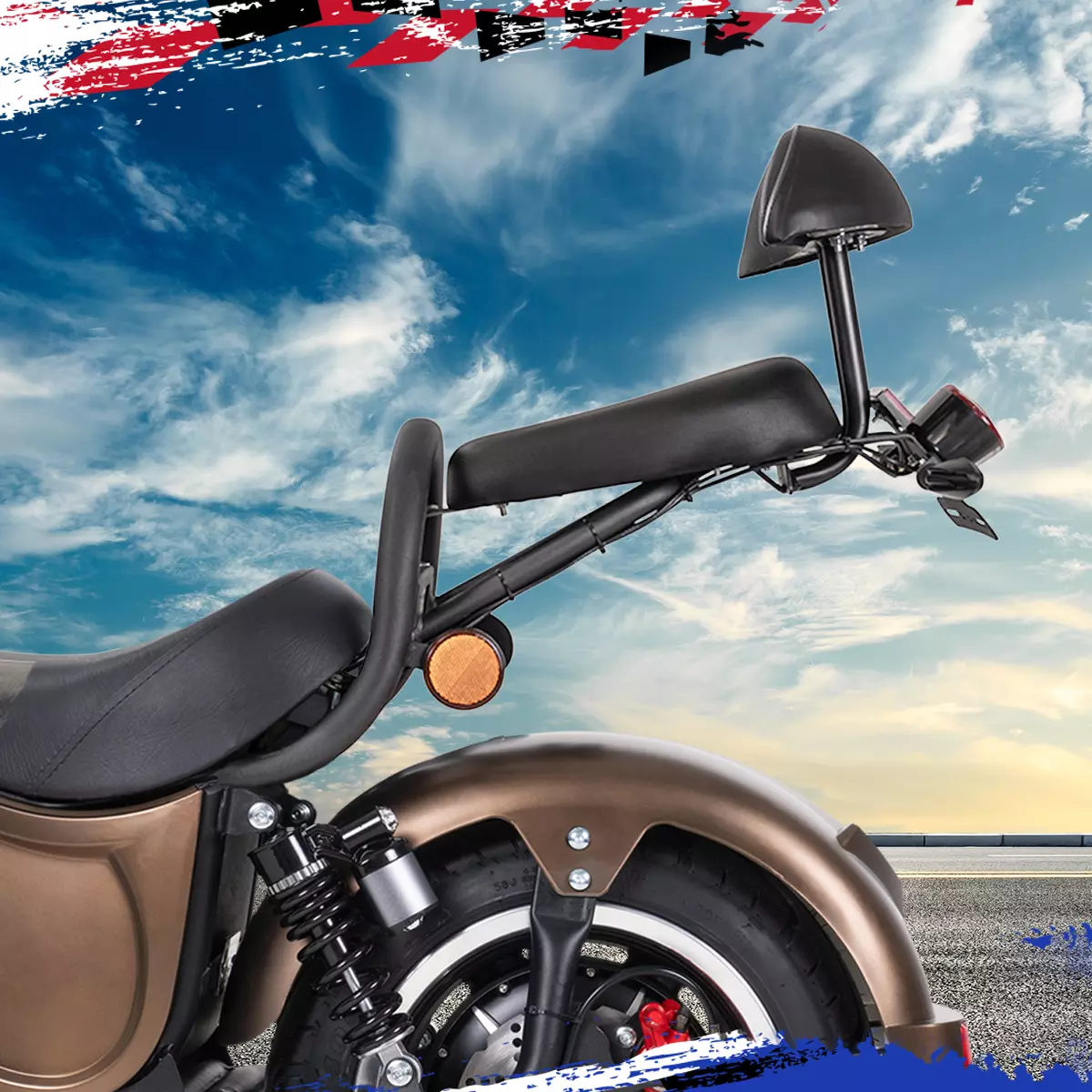 Optionaler Soziussitz mit Rückenlehne eFlux Chopper One E-Chopper mit Zulassung