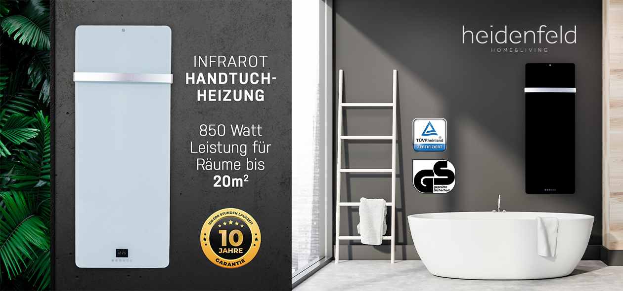 Heidenfeld Infrarot Handtuchheizkörper Heidenfeld Infrarot Handtuchheizkörper