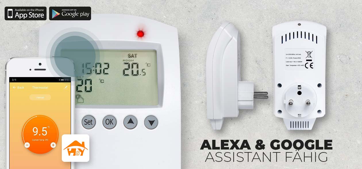 Steckdosenthermostat Thermostat-Steckdose Temperaturregler Heizung