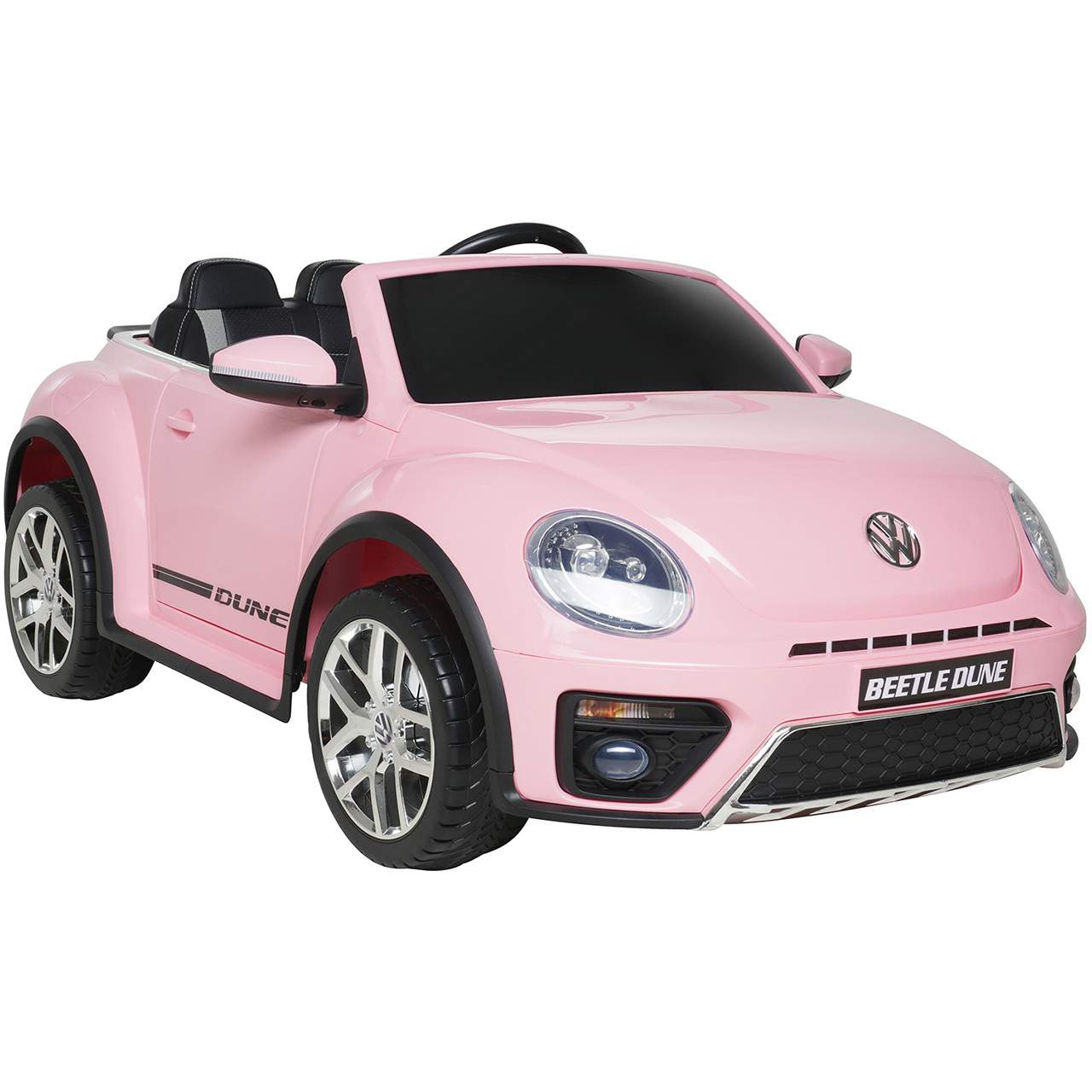 Kinderfahrzeug VW Beetle Pink 12V 2.4 GHz Leder EVA Lizenz Käfer Kinderauto 